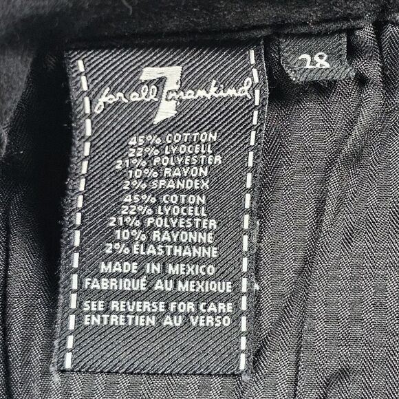 7 For All Mankind Bair The Ankle Skinny Jeans Womens Size 28 Black Stretch - Picture 8 of 12